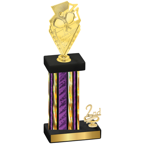 Accented Single Purple Glacier Second Place Pickleball Trophy