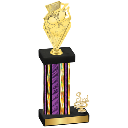 Accented Single Purple Glacier Third Place Pickleball Trophy