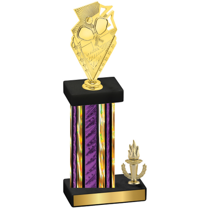 Accented Single Purple Glacier Victory Pickleball Trophy