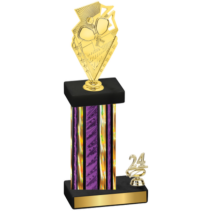 Accented Single Purple Glacier Year Pickleball Trophy