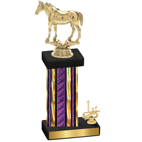 Accented Single Purple Glacier First Place Horses Trophy