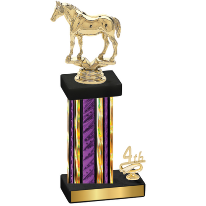 Accented Single Purple Glacier Fourth Place Horses Trophy