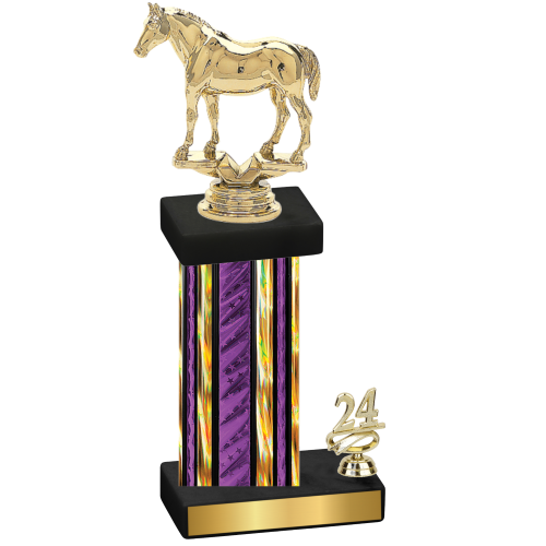 Accented Single Purple Glacier Year Horses Trophy