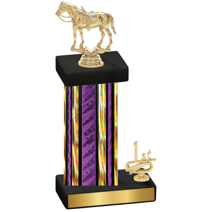 Accented Single Purple Glacier First Place Horses Trophy