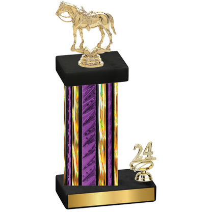 Accented Single Purple Glacier Year Horses Trophy