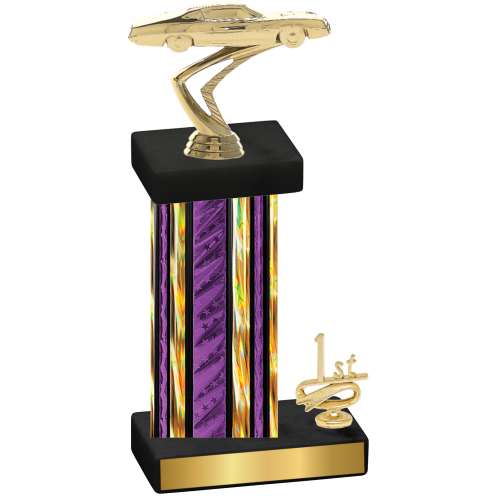 Accented Single Purple Glacier First Place Cars Trophy