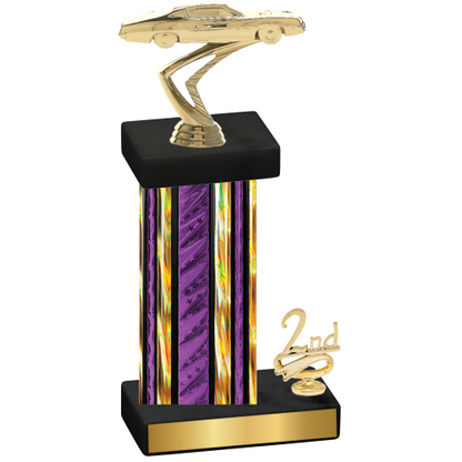 Accented Single Purple Glacier Second Place Cars Trophy