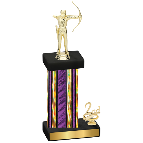 Accented Single Purple Glacier Second Place Archery Trophy