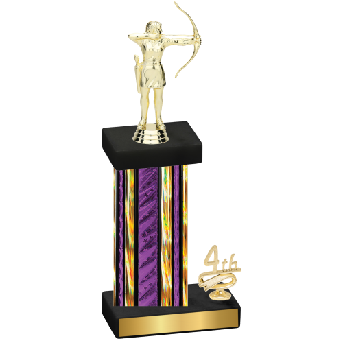 Accented Single Purple Glacier Fourth Place Archery Trophy