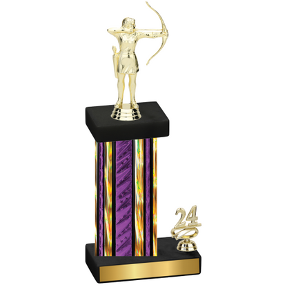 Accented Single Purple Glacier Year Archery Trophy