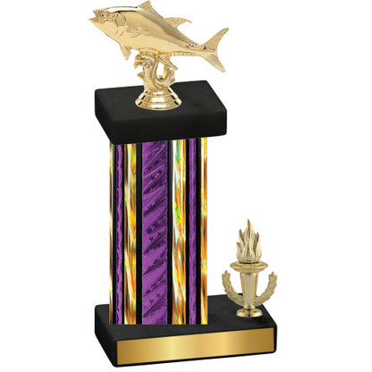 Accented Single Purple Glacier Victory Fishing Trophy