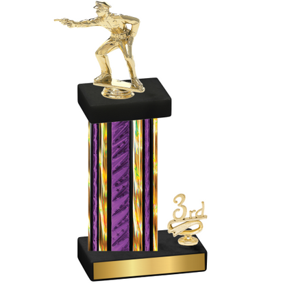 Accented Single Purple Glacier Third Place Shooter Trophy