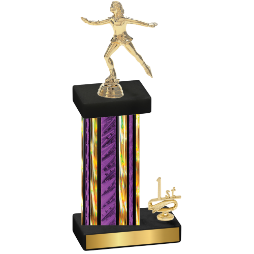 Accented Single Purple Glacier First Place Skater Trophy