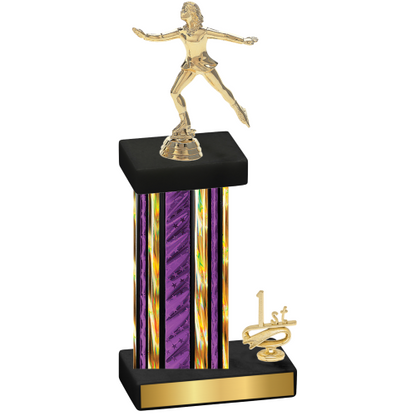 Accented Single Purple Glacier First Place Skater Trophy