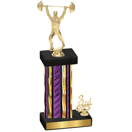 Accented Single Purple Glacier Third Place Weights Trophy