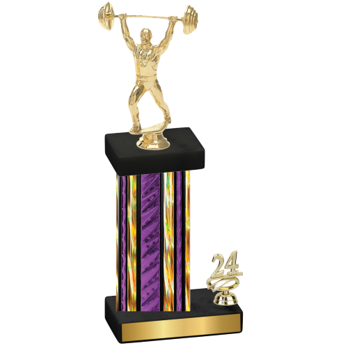 Accented Single Purple Glacier Year Weights Trophy