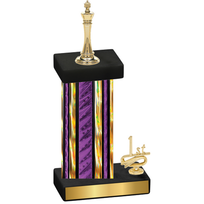 Accented Single Purple Glacier First Place Chess Trophy