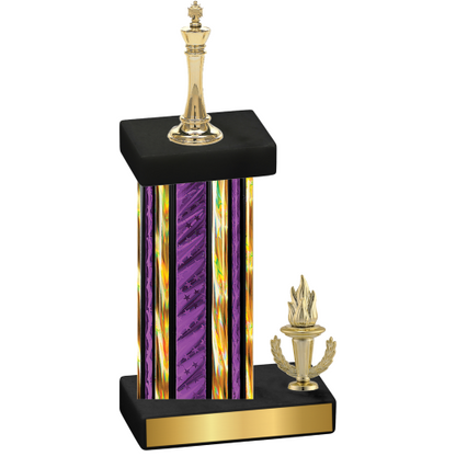 Accented Single Purple Glacier Victory Chess Trophy