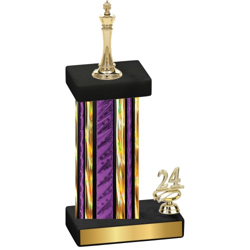 Accented Single Purple Glacier Year Chess Trophy