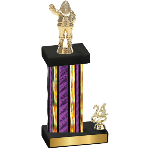 Accented Single Purple Glacier Year Holiday Trophy