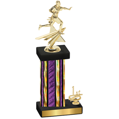 Accented Single Purple Glacier First Place Flag Football Trophy