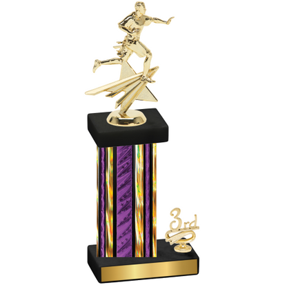 Accented Single Purple Glacier Third Place Flag Football Trophy