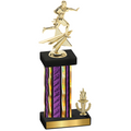 Accented Single Purple Glacier Victory Flag Football Trophy
