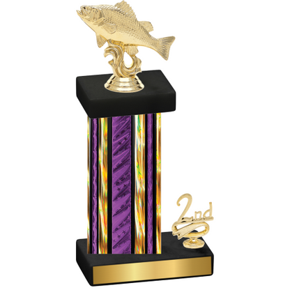 Accented Single Purple Glacier Second Place Fishing Trophy