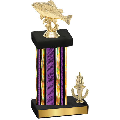 Accented Single Purple Glacier Victory Fishing Trophy