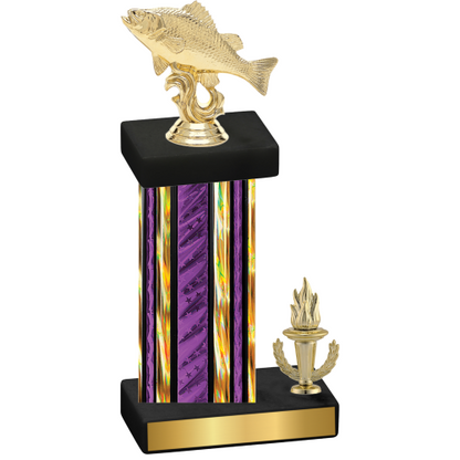 Accented Single Purple Glacier Victory Fishing Trophy