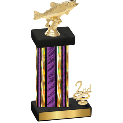 Accented Single Purple Glacier Second Place Fishing Trophy