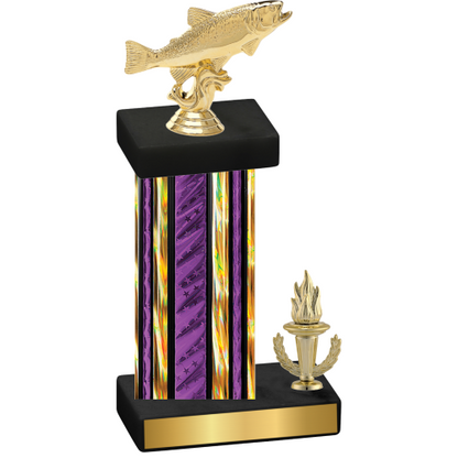 Accented Single Purple Glacier Victory Fishing Trophy