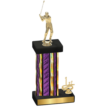 Accented Single Purple Glacier First Place Golf Trophy