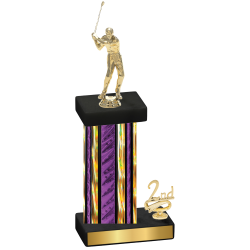 Accented Single Purple Glacier Second Place Golf Trophy