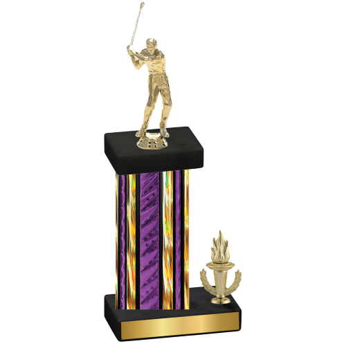 Accented Single Purple Glacier Victory Golf Trophy