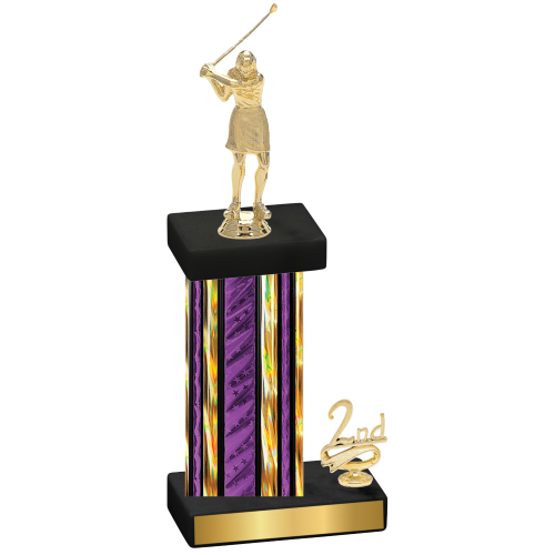 Accented Single Purple Glacier Second Place Golf Trophy