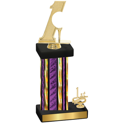 Accented Single Purple Glacier First Place Golf Trophy