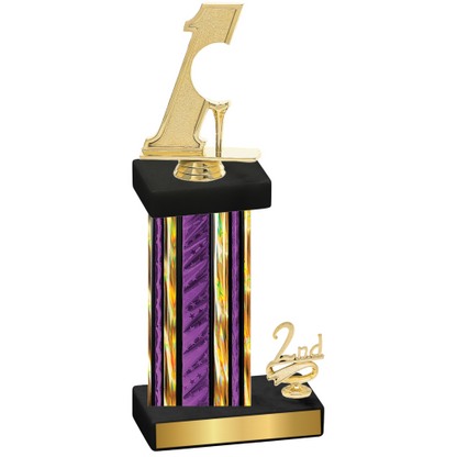 Accented Single Purple Glacier Second Place Golf Trophy