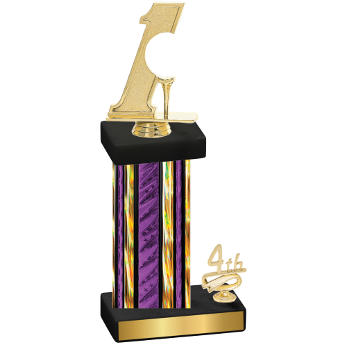 Accented Single Purple Glacier Fourth Place Golf Trophy