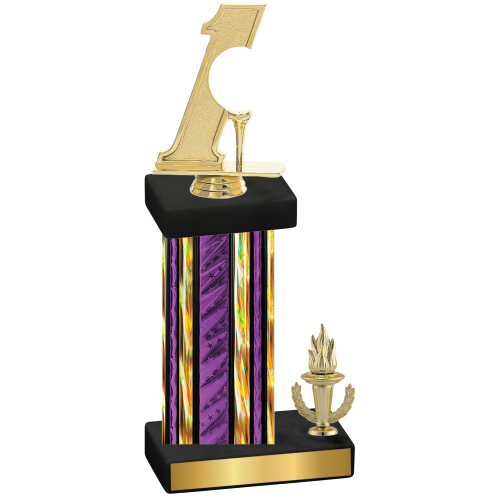 Accented Single Purple Glacier Victory Golf Trophy