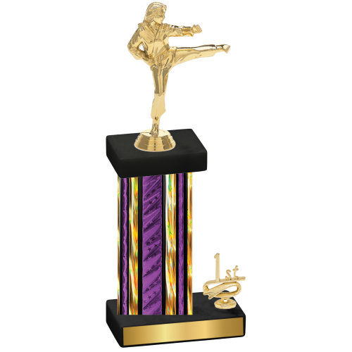 Accented Single Purple Glacier First Place Karate Trophy