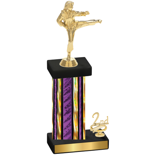Accented Single Purple Glacier Second Place Karate Trophy
