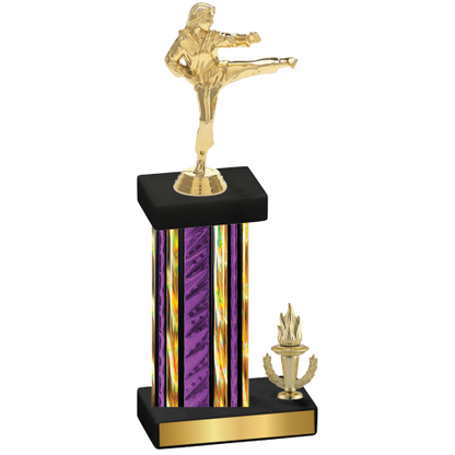 Accented Single Purple Glacier Victory Karate Trophy