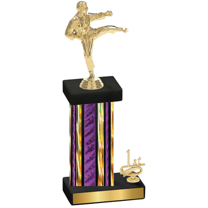 Accented Single Purple Glacier First Place Karate Trophy