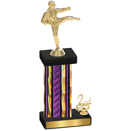 Accented Single Purple Glacier Second Place Karate Trophy
