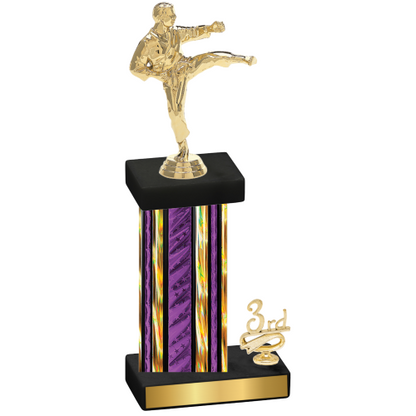 Accented Single Purple Glacier Third Place Karate Trophy