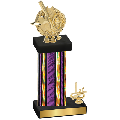 Accented Single Purple Glacier First Place Baseball Trophy