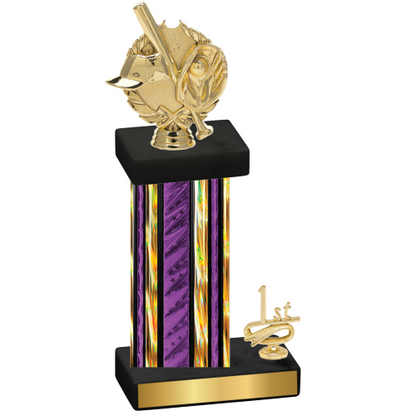 Accented Single Purple Glacier First Place Baseball Trophy