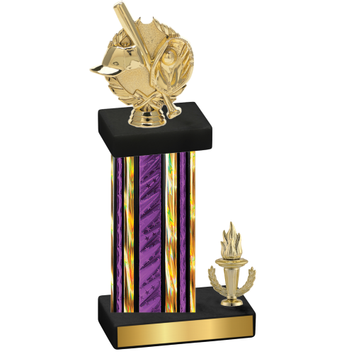 Accented Single Purple Glacier Victory Baseball Trophy