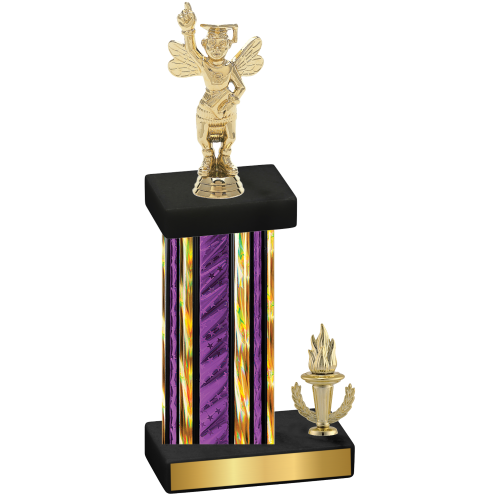 Accented Single Purple Glacier Victory Academics Trophy